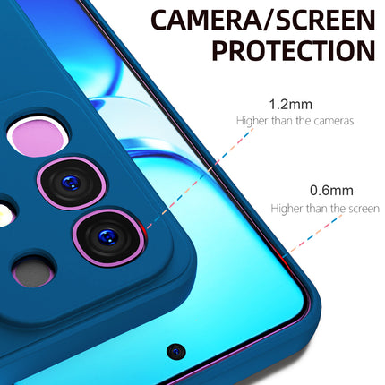 Kapa Matte Protective Lens Flexible Back Cover for Iqoo Z10x 5G / Vivo T4x 5G | Slim Silicone with Soft Lining Shockproof Full Body Bumper Case (Blue)