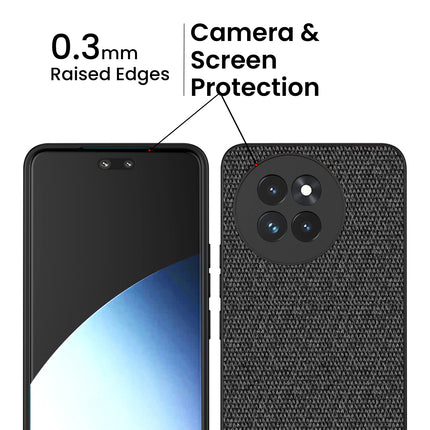 Kapa Soft Full Fabric Protective Back Case Cover for Xiaomi 14 Civi | Shockproof Slim Hard Anti Slip Back Case (Black)