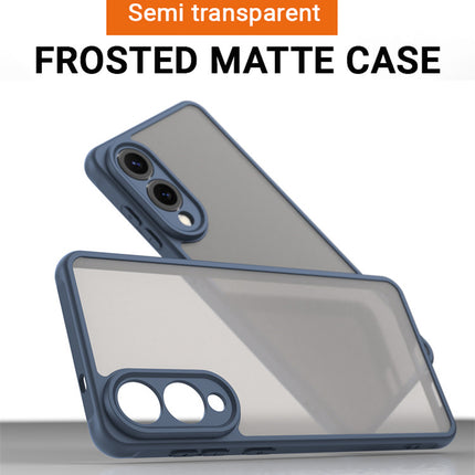 Kapa Shield Frosted Acrylic Back Cover for Samsung Galaxy S25 Edge| Hard Slim Inbuilt Camera Lens Cover Protection Shock Proof Bumper Case (Blue)