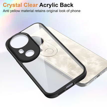 Kapa Hawkeye Clear Slim Tough Back Cover for Vivo T4 Ultra 5G | Camera Lens Protector Anti Yellow Shockproof Clear Hybrid Case Cover (Black)