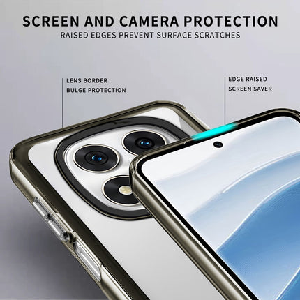 Kapa Warrior Acrylic Clear Back Cover For Redmi Note 14 Pro (5G) | Slim Shockproof [Military Grade Protection] Hybrid Bumper Case (Grey Sides)