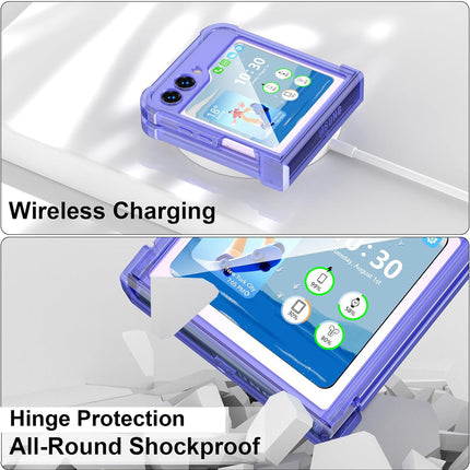 Kapa Clear Airbag with Hinge Protection Back Case for Samsung Galaxy Flip6 / Z Flip 6 | Transparent Shockproof Slim Hard Protective Cover (Purple)