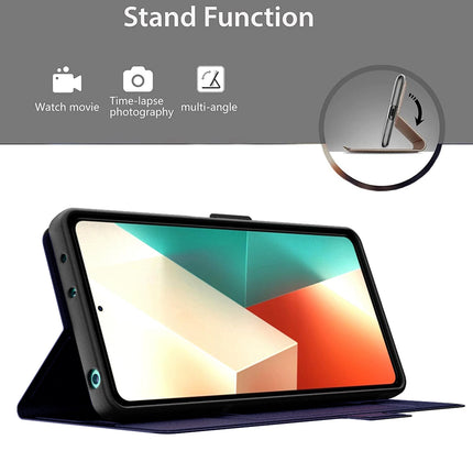 Kapa Noble Slim Magnetic Leather Flip Case Cover for Redmi Note 13 (5G) | Card Holder Stand Flip Wallet Case (Blue)