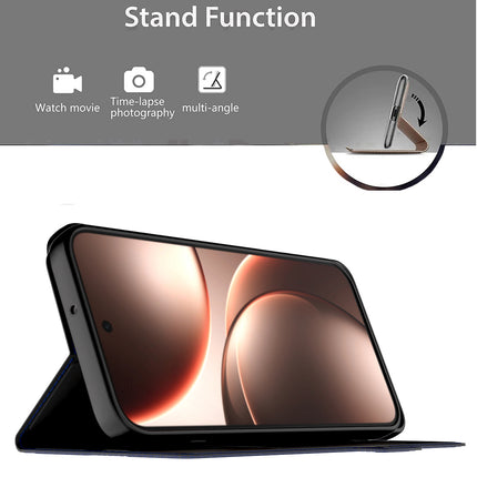 Kapa Noble Slim Magnetic Leather Flip Case Cover for Oppo Find X9 | Card Holder Stand Flip Wallet Case (Black) - Mobizang