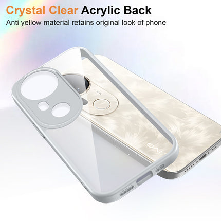 Kapa Hawkeye Clear Slim Tough Back Cover for Vivo T4 Ultra 5G | Camera Lens Protector Anti Yellow Shockproof Clear Hybrid Case Cover (Grey) - Mobizang
