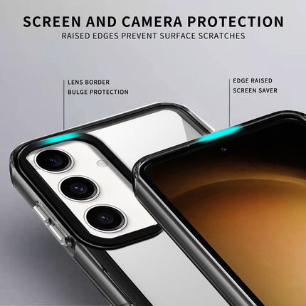 Kapa Warrior Acrylic Clear Back Cover For Samsung Galaxy S25 | Slim Shockproof [Military Grade Protection] Hybrid Bumper Case (Grey Sides) - Mobizang