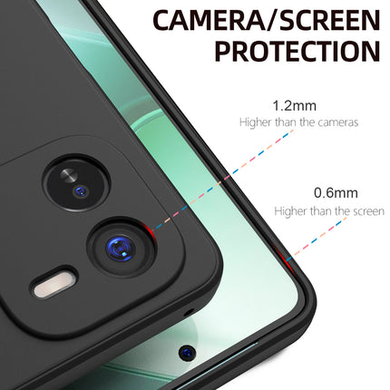 Kapa Matte Protective Lens Flexible Back Cover for IQOO Z9X | Slim Silicone with Soft Lining Shockproof Full Body Bumper Case (Black)