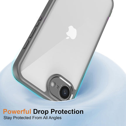 Kapa Hawkeye Clear Back Cover for Apple iPhone 16E | Camera Lens Protector Shockproof Slim Clear Case Cover (Grey Sides)