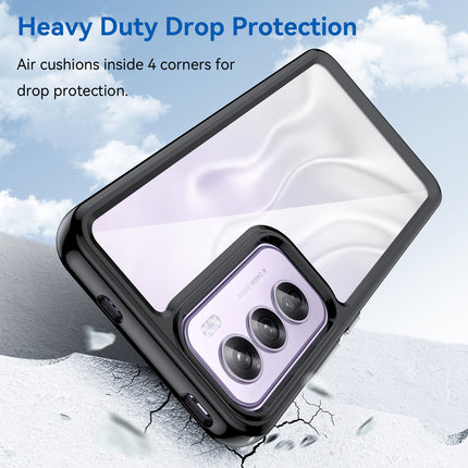 Kapa Unicorn Acrylic Clear Back Cover For Oppo Reno 12 Pro (5G) | Slim Shockproof [Military Grade Protection] Hybrid Bumper Case (Black Sides)