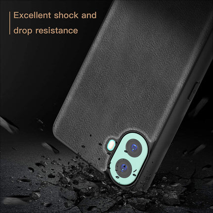 Kapa Tux Leather Back Cover for Nothing CMF Phone 1 | Slim Shockproof Camera Protection Bumper Case (Black)