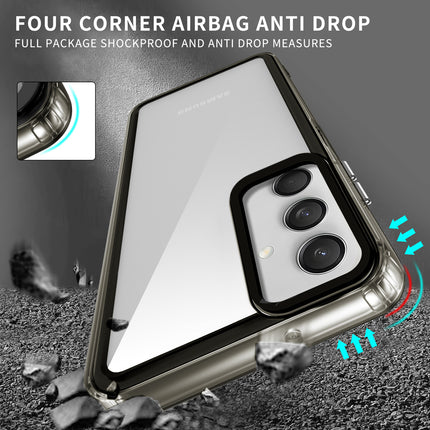 Kapa Warrior Acrylic Clear Back Cover For Samsung Galaxy M55 (5G) | Slim Shockproof [Military Grade Protection] Hybrid Bumper Case (Grey Sides)