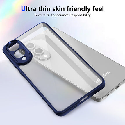 Kapa Hawkeye Clear Slim Tough Back Cover for Samsung Galaxy S25 Edge | Camera Lens Protector Anti Yellow Shockproof Clear Hybrid Case Cover (Blue)