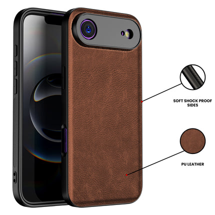 Kapa Tux Leather Back Cover for Apple iPhone 17 Air | Slim Shockproof Camera Protection Bumper Case (Brown)