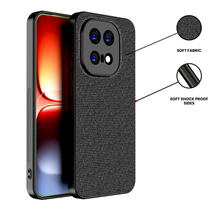 Kapa Soft Full Fabric Protective Back Case Cover for IQOO 15 5G | Shockproof Slim Hard Anti Slip Back Case (Black)