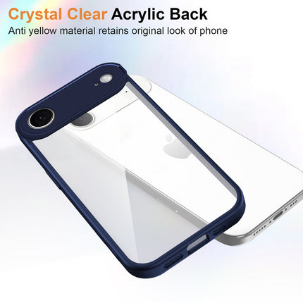 Kapa Hawkeye Clear Slim Tough Back Cover for Apple iPhone 17 Air | Camera Lens Protector Anti Yellow Shockproof Clear Hybrid Case Cover (Blue)
