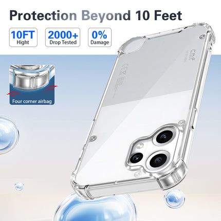 Kapa Airbag Armor Back Cover for CMF Phone 2 Pro | Clear Slim Shockproof [Military Grade Protection] Hybrid Bumper Case (Clear)