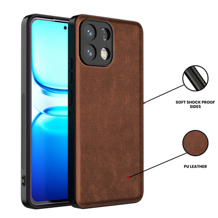 Kapa Tux Leather Back Cover for Oppo K13 5G | Slim Shockproof Camera Protection Bumper Case (Brown)