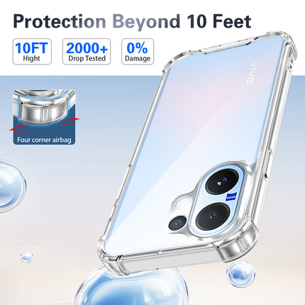 Kapa Airbag Armor Back Cover for Vivo V60 / V60e / Vivo T4 Pro 5G | Clear Slim Shockproof [Military Grade Protection] Hybrid Bumper Case (Clear)