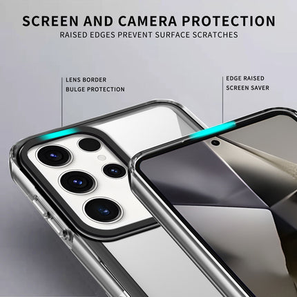 Kapa Warrior Acrylic Clear Back Cover For Samsung Galaxy S25 Ultra | Slim Shockproof [Military Grade Protection] Hybrid Bumper Case (Clear Sides) - Mobizang