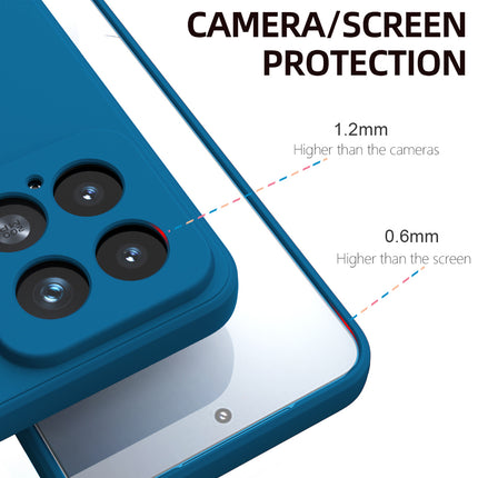 Kapa Matte Protective Lens Flexible Back Cover for Xiaomi 15 5G | Slim Silicone with Soft Lining Shockproof Full Body Bumper Case (Blue)