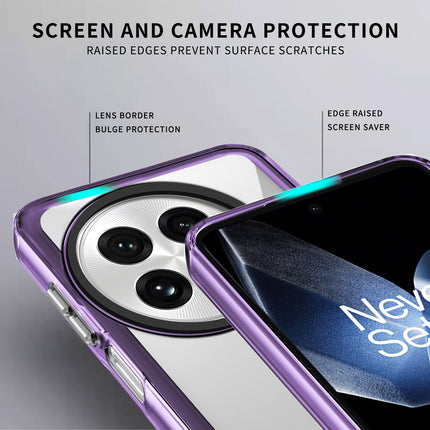 Kapa Warrior Acrylic Clear Back Cover For OnePlus 13 | Slim Shockproof [Military Grade Protection] Hybrid Bumper Case (Purple Sides) - Mobizang