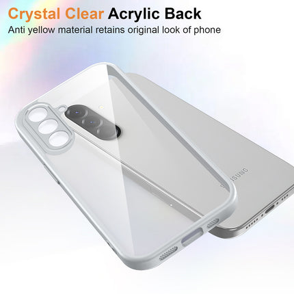 Kapa Hawkeye Clear Slim Tough Back Cover for Samsung Galaxy M36 / F36 5G | Camera Lens Protector Anti Yellow Shockproof Clear Hybrid Case Cover (Grey Sides)