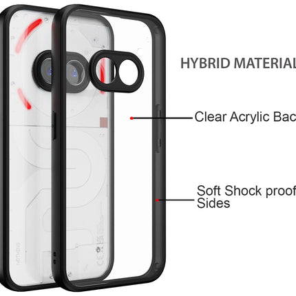 Kapa Hawkeye Clear Back Cover for Nothing Phone 2A | Camera Lens Protector Shockproof Slim Clear Case Cover (Black Sides) - Mobizang