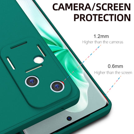 Kapa Matte Protective Lens Flexible Back Cover for Vivo V30 (5G) | Slim Silicone with Soft Lining Shockproof Full Body Bumper Case (Green)