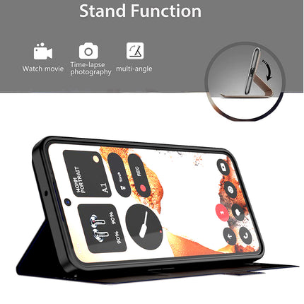 Kapa Noble Slim Magnetic Leather Flip Case Cover for CMF Phone 2 Pro | Card Holder Stand Flip Wallet Case (Black) - Mobizang