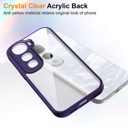 Kapa Hawkeye Clear Slim Tough Back Cover for Vivo Y400 Pro 5G | Camera Lens Protector Anti Yellow Shockproof Clear Hybrid Case Cover (Purple Sides) - Mobizang