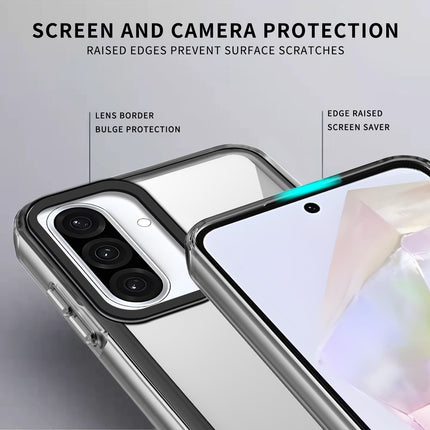 Kapa Warrior Acrylic Clear Back Cover For Samsung Galaxy A36 | Slim Shockproof [Military Grade Protection] Hybrid Bumper Case (Clear Sides) - Mobizang
