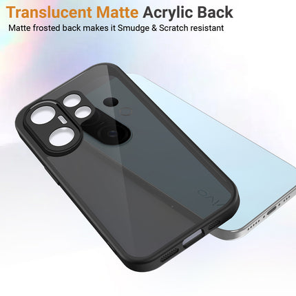 Kapa Smoked Hawkeye Matte Slim Tough Back Cover for Vivo X200 FE 5G | Camera Lens Protector Anti Yellow Shockproof Matte Hybrid Case Cover (Smoked Black)