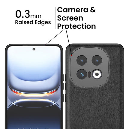 Kapa Tux Leather Back Cover for IQOO 13 (5G) | Slim Shockproof Camera Protection Bumper Case (Black)