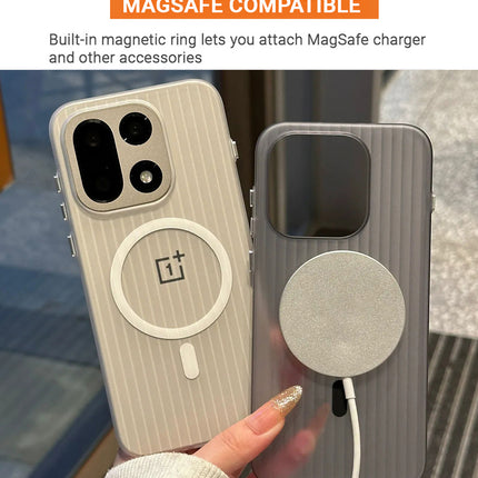 Kapa Wave Magnetic Frosted Grip Back Cover for OnePlus 15 | [MagSafe Compatible] Wireless charging, Slim, Metal Buttons Matte Finish Back Case (White)