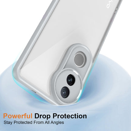 Kapa Hawkeye Clear Back Cover for Vivo V50 5G | Camera Lens Protector Shockproof Slim Clear Case Cover (Grey Sides) - Mobizang