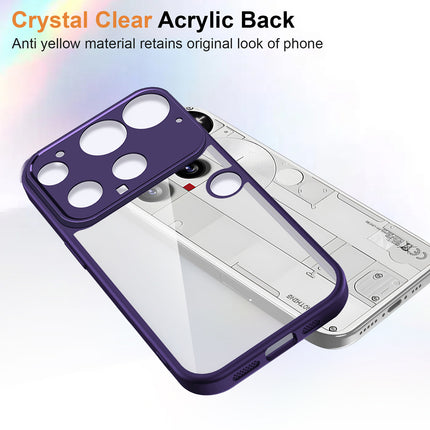 Kapa Hawkeye Clear Slim Tough Back Cover for Nothing Phone 3 5G | Camera Lens Protector Anti Yellow Shockproof Clear Hybrid Case Cover (Purple Sides)