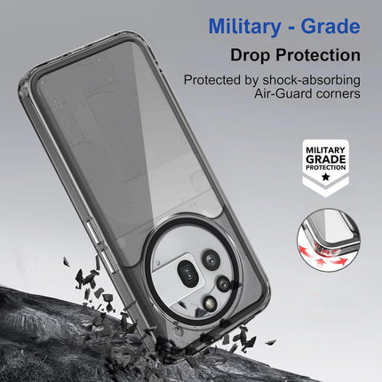 Kapa Warrior Acrylic Clear Back Cover For Nothing Phone 3A Pro | Slim Shockproof [Military Grade Protection] Hybrid Bumper Case (Grey Sides) - Mobizang