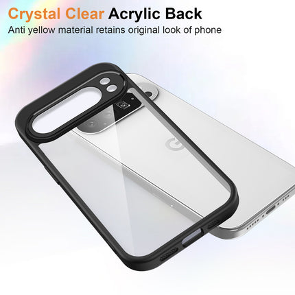 Kapa Hawkeye Clear Slim Tough Back Cover for Google Pixel 10 Pro | Camera Lens Protector Anti Yellow Shockproof Clear Hybrid Case Cover (Black)