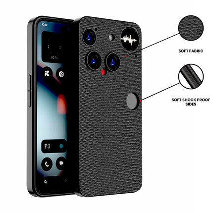Kapa Soft Full Fabric Protective Back Case Cover for Nothing Phone 3 5G | Shockproof Slim Hard Anti Slip Back Case (Black)