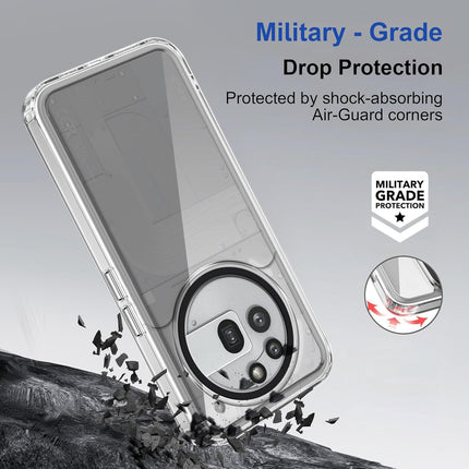 Kapa Warrior Acrylic Clear Back Cover For Nothing Phone 3A Pro | Slim Shockproof [Military Grade Protection] Hybrid Bumper Case (Clear Sides)