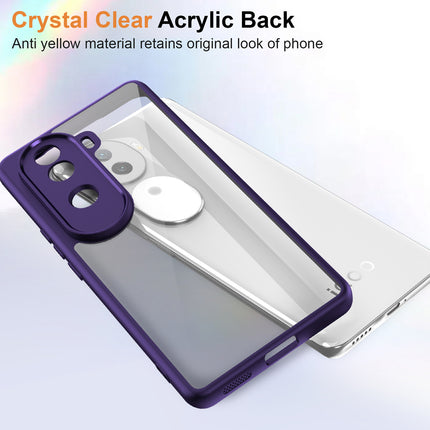 Kapa Hawkeye Clear Back Cover for Vivo V40E / iQOO Z9S | Camera Lens Protector Shockproof Slim Clear Case Cover (Purple Sides)
