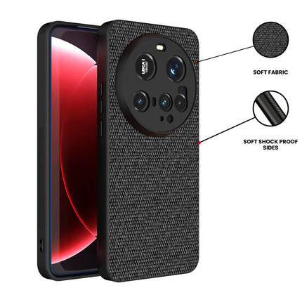 Kapa Soft Full Fabric Protective Back Case Cover for Xiaomi 15 Ultra | Shockproof Slim Hard Anti Slip Back Case (Black)