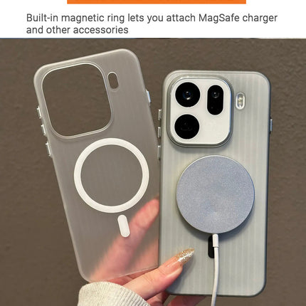 Kapa Wave Magnetic Frosted Grip Back Cover for Oppo Find X9 Pro | [MagSafe Compatible] Wireless charging, Slim, Metal Buttons Matte Finish Back Case (White)