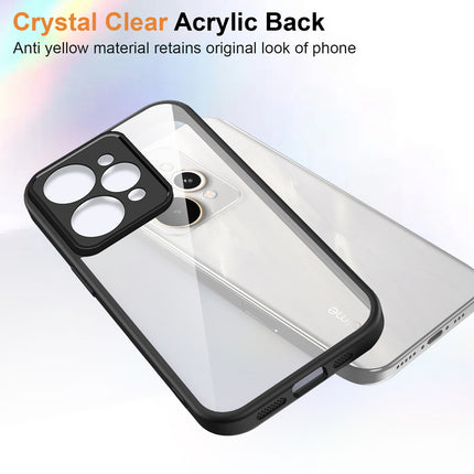 Kapa Hawkeye Clear Slim Tough Back Cover for Realme 15 Pro 5G | Camera Lens Protector Anti Yellow Shockproof Clear Hybrid Case Cover (Black)