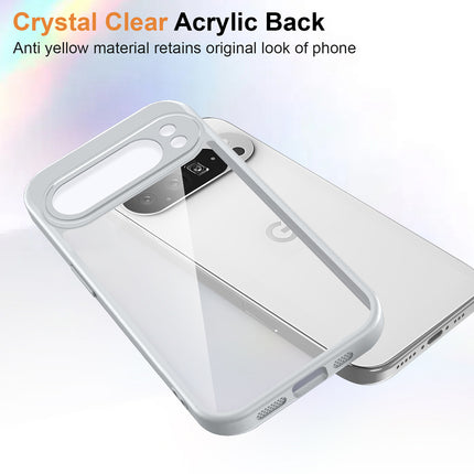 Kapa Hawkeye Clear Slim Tough Back Cover for Google Pixel 10 Pro | Camera Lens Protector Anti Yellow Shockproof Clear Hybrid Case Cover (Grey)