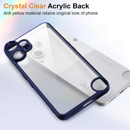 Kapa Hawkeye Clear Slim Tough Back Cover for CMF Phone 2 PRO | Camera Lens Protector Anti Yellow Shockproof Clear Hybrid Case Cover (Blue)