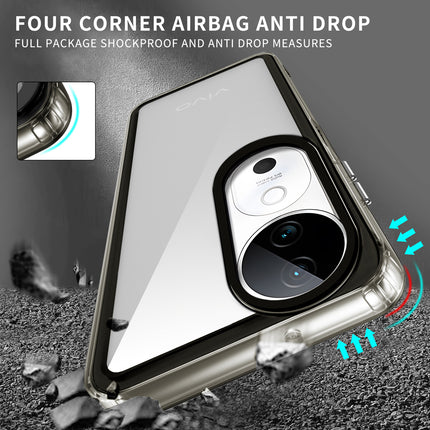 Kapa Warrior Acrylic Clear Back Cover For Vivo V31 (5G) | Slim Shockproof [Military Grade Protection] Hybrid Bumper Case (Grey Sides) - Mobizang