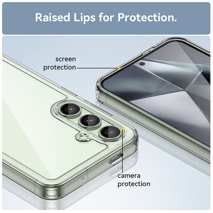 Kapa Unicorn Acrylic Clear Back Cover For Samsung Galaxy S24 FE | Slim Shockproof [Military Grade Protection] Hybrid Bumper Case (Clear Sides)