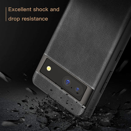 Kapa Tux Leather Back Cover for Google Pixel 8A | Slim Shockproof Camera Protection Bumper Case (Black)