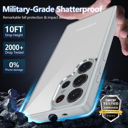 Kapa Hawkeye Clear Back Cover for Samsung Galaxy S25 Ultra | Camera Lens Protector Shockproof Slim Clear Case Cover (Grey Sides) - Mobizang